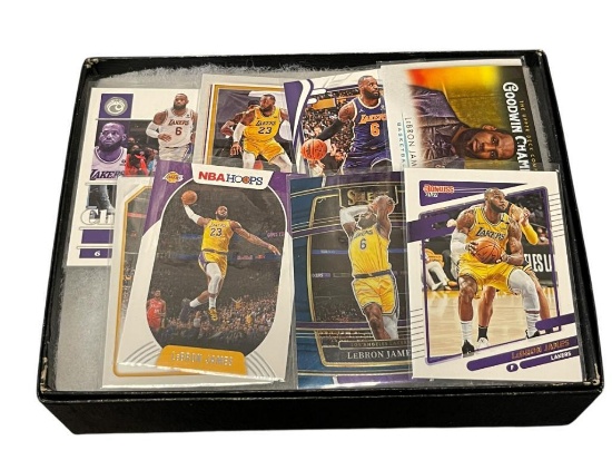 EIGHT ASSORTED LEBRON JAMES LOS ANGELES LAKERS BASKETBALL CARDS