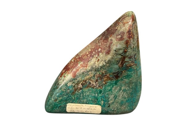 CHRYSOCOLLA TURQUOISE CUPRITE GEOLOGICAL SPECIMEN MINED IN RAY MINE, ARIZONA