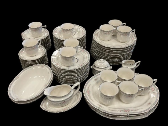 NORITAKE IVORY CHINA ROTHSCHILD NO. 7293 CHINA SET SERVICE FOR 12+, 6 PIECE SETTING FOR 12