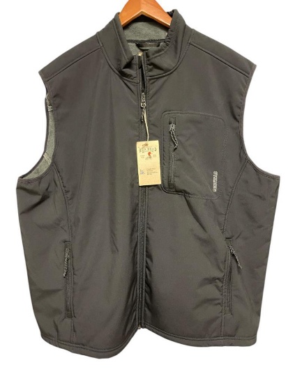 MENS RED HEAD BRAND BLACK SOFT SHELL VEST, WATER RESISTENT SIZE 3XL, NEW WITH TAGS