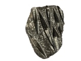 ORTHOCERAS FOSSIL REMAINS OF INVERTEBRATE CEPHALOPOD, SEMI-POLISHED FOSSIL BLACK AN GREY IN COLOR