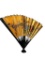 LARGE DECORATIVE CHINESE PAPER AND BAMBOO WATERCOLOR FAN