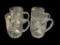 SET OF FOUR MADE IN FRANCE NATIONAL WILDLIFE FEDERATION ETCHED GLASS MUGS FEATURING SPECIES OF EA...