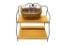 LONGABERGER TWO TIER METAL AND WOOD SHELVING UNIT WITH LONGABERGER SMALL HANDLED BASKET WITH LINERS
