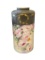 VINTAGE VIENNA AUSTRIA PORCELAIN CYLINDRICAL VASE HAND PAINTED WITH ROSE GILT ACCENTS