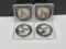 FOUR 1998 AUSTRAILIAN KOOKABURRA .999 FINE SILVER DOLLARS