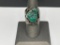 ANTIQUE NAVAJO STERLING SILVER GREEN TURQUOISE RING