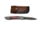 UNIQUE TOOLED METAL AND DYED RED WOOD HANDLE DAMASCUS STEEL FOLDING KNIFE WITH DROP POINT BLADE