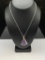 STERLING SILVER COPPER PURPLE TURQUOISE PENDANT NECKLACE