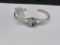 NAVAJO STERLING SILVER WHITE BUFFALO CUFF BRACELET