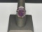 ARTISAN STERLING SILVER COPPER PURPLE TURQUOISE OVAL CABOCHON RING