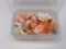 CORAL TONED RESIN ROSE PUSH PINS INCLUDING PINK, WHITE, AND ORANGE TONES