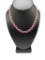 LADIES ORIANNE DESIGNER 14K YELLOW GOLDOVAL CUT RUBY NECKLACE WITH DIAMOND HALOS