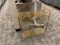 DECORATIVE GOLD FINISH METAL THREE TIER WINE RACK HOLDS UP TO NINE BOTTLE OF WINE