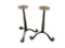 PAIR OF INDUSTRIAL STYLED HEAVY IRON CANDLESTICK HOLDERS