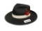 HXC BLACK FELT BRIMMED FEDORA HAT SIZE 7 1/8