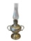 ANTIQUE NICKEL PLATED BRASS BOLBOUS AND RIBBED OIL LAMP