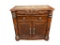 ELEGANT DARK STAINED HAVANA COVE DESIGNER NIGHTSTAND FEATURING MARBLE STONE INLAY TOP