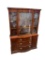 DREXEL TRAVIS COURT OLD VINTAGE CHINA CABINET WITH BOWED GLASS FRONT CENTER CABINET