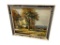 FLORENCE LOUISE SMYTHE LITHOGRAPH OF FALL SCENE FEATURING HOME BY THE WATER AND BOATS