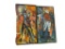PAIR OF ORIGINAL JACK LAUDER ABSTRACT OIL ON CANVAS PAINTINGS OF HORSE JOCKEYS