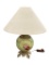 VINTAGE HAND PAINTED PORCELAIN VICTORIAN GLOBULAR PORCELAIN TABLE LAMP