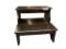 DARK STAINED WOOD TWO STEP STOOL