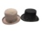 DORFMAN PACIFIC VINTAGE BOWLER TOP HAT AND ADJUSTABLE ELOPE BOWLER TOP HAT