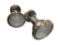 PAIR OF SEMI-FLUSH MOUNT CIELING FIXTURES WITH LED BULBS FEATURING BRUSHED NICKEL FINISH
