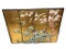 FOUR PIECE CHINESE LACQURED BIRDS AND BOTANICAL DESIGN WALL PANEL ART