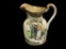 1907 RARRE BUFFALO POTTERY PILGRIM PITCHER TRANSFER-PRINTED ILLUSTARTIONS ALONG BODY, NEW YORK