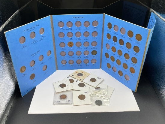 U.S. INDIAN HEAD CENT BOOK FEATURING 23 IN BOOK AND 11 LOOSE