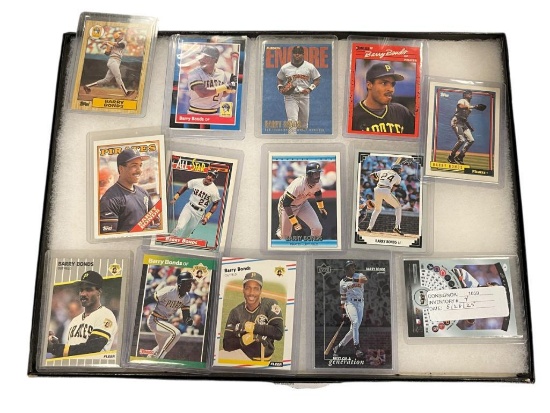 14 ASSORTED BARRY BONDS BASEBALL PLAYER SPORT CARDS FROM THE 1980'S TO 1990'S