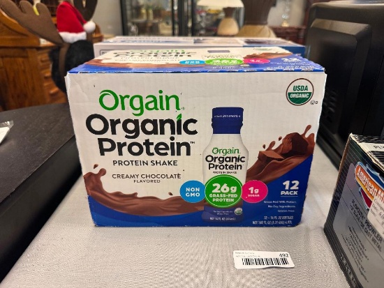 12 PACK OF ORGAIN ORGANIC PROTEIN SHAKES CREAMY CHOCOLATE FLAVORED