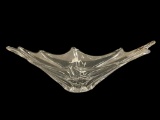 DAUM FINE FRENCH CRYSTAL SCALLOPED OBLONG BOWL HAND MADE
