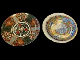 VINTAGE AND ANTIQUE GERMAN AND JAPANESE DECORATIVE PLATES INCLUDING DRESDEN FLORAL DECORATED PLATE