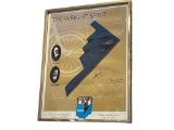 1997 COMMEMORATIVE POSTER OF THE B-2 SPIRIT STEALTH BOMBER SIGNED BY B-2 PILOT JIM SCHMIDT