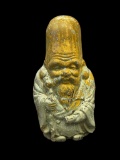 ANTIQUE JAPANESE FUKUROKUJU GOD OF WISDOM AND LONGEVITY CEMENT FIGURE