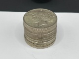 10 U.S. PEACE SILVER DOLLARS FROM THE 1920'S