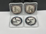 FOUR 1998 AUSTRAILIAN KOOKABURRA .999 FINE SILVER DOLLARS