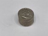 $5 FACE VALUE IN U.S. FRANKLIN SILVER HALF DOLLARS