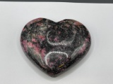 RHODONITE POLISHED HEART GEOLOGICAL SPECIMEN MINED IN MADAGASCAR