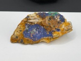 AZURITE, MALACHITE, AND QUARTZ GEOLOGICAL SPECIMEN