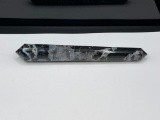 BLACK TOURMALINE IN QUARTZ WITH DRUZY WITH FACETED DESIGN