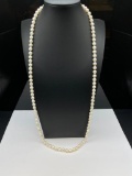 14K YELLOW GOLD CLASP PEARL NECKLACE