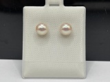 PAIR OF 14K YELLOW GOLD PEARL EARRINGS