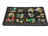 VINTAGE COSTUME JEWELRY FEATURING MOSTLY EARRINGS AND BROOCHES