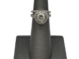 18K WHITE GOLD DIAMOND WEDDING SET FEATURING 1.45CTW CENTER DIAMOND