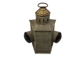 CIRCA 1880'S MARITIME NAUTICAL SHIP'S RUNNING LIGHT WITH BLUE AND RED BULLSEYE LENSES