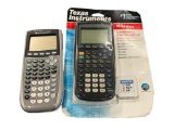 TWO TEXAS INSTRUMENTS GRAPHING CALCULATORS MODEL TI-84 PLUS AND TI-83 PLUS ONE IS NEW IN THE PACK...